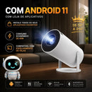Mini Projeto Hy300 Smart Portátil TV Hd 4k Bluetooth Wifi Cor Branco Android 11.0 5g Cinema em Casa Imagem Nítida Compatível Com Diversos Dispositivos Com Controle VLX