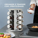 Porta Tempero Inox 20 Potes Suporte Giratório