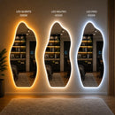 Espelho Orgânico Corpo Inteiro 150x50cm Banheiro Led Touch Lopazzi Moldura Orgânico C/ Led