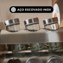 Porta Tempero Inox 20 Potes Suporte Giratório