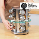 Porta Tempero Inox 20 Potes Suporte Giratório