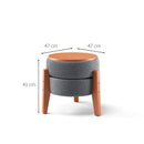Puff Frapê Linho Cinza 47 cm