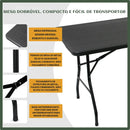 Mesa Dobrável Vira Maleta Com Alça Portátil 1.80m Para Camping Pesca Jardim Área Externa Ou Interna Salão De Festas Gourme