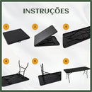 Mesa Dobrável Vira Maleta Com Alça Portátil 1.80m Para Camping Pesca Jardim Área Externa Ou Interna Salão De Festas Gourme