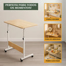 Mesa Notebook Ergonômica Multiuso Altura Regulável Rodinhas Mesa de Canto Escrivaninha para Cama Sofá Ajustes