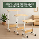 Mesa Notebook Ergonômica Multiuso Altura Regulável Rodinhas Mesa de Canto Escrivaninha para Cama Sofá Ajustes