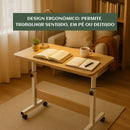 Mesa Notebook Ergonômica Multiuso Altura Regulável Rodinhas Mesa de Canto Escrivaninha para Cama Sofá Ajustes