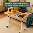 Mesa Notebook Ergonômica Multiuso Altura Regulável Rodinhas Mesa de Canto Escrivaninha para Cama Sofá Ajustes