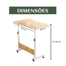 Mesa Notebook Ergonômica Multiuso Altura Regulável Rodinhas Mesa de Canto Escrivaninha para Cama Sofá Ajustes